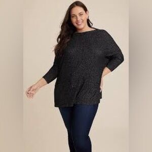 Maurices 0X Sylvan Tunic Top black NWT